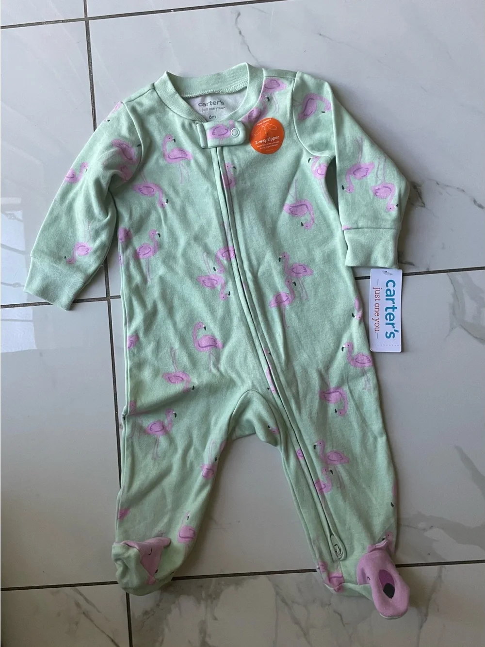 Carter's Lavender & Mint Baby Girl Footed One-Pieces (3-Pack)